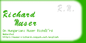 richard muser business card